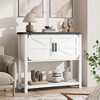 Jojoka  Farmhouse Entryway Table with 2 Door Storage Wood Console Table Coffee Bar Cabinet Buffet Sideboard for Kitchen Hallway Dining - 3 of 4