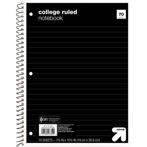 College Ruled 1 Subject Flexible Paperboard Cover Spiral Notebook - up&up™ - 1 of 1