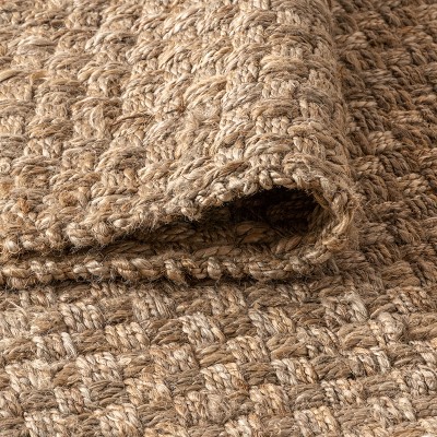 Ivory Braided Handwoven Jute Boucle Runner Rug - 2x8 Feet