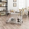 VYNXARIA Modern Two-Tier Bar Cart with Stylish Metal Frame, Spacious Shelves for Drinks, Perfect for Elevating Home Gatherings and Weekend Brunches - 2 of 4