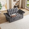 KWPZQEB 65" 3-in-1 Folding Convertible Sofa Bed, Pullout Sofa, Modern Double Sofa with Hidden Storage & Side Pocket, Loveseat for Living Room - 2 of 4