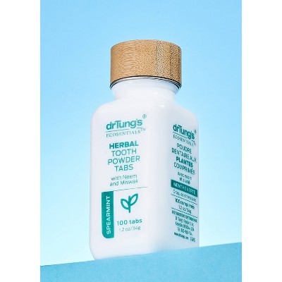 drTung's Herbal Toothpowder Tabs - Spearmint: 4.5 oz, Xylitol, 1 Tablet Package