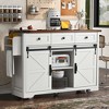 Kitchen Cart with Power Outlet, 2 Sliding Barn Door and Drop Leaf - 2 of 4