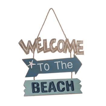 Beachcombers Welcome To The Beach Coastal Plaque Sign Wall Hanging Decor Decoration For The Beach 18.47 x 13.95 x 0.58 Inches.