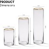 4E's Novelty Set of 3 Glass Cylinder Vases with Gold Rim – Elegant Centerpieces & Candle Holders - 2 of 4