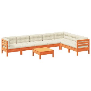 vidaXL 8 Piece Patio Sofa Set with Cushions - Wax Brown - 1 of 4