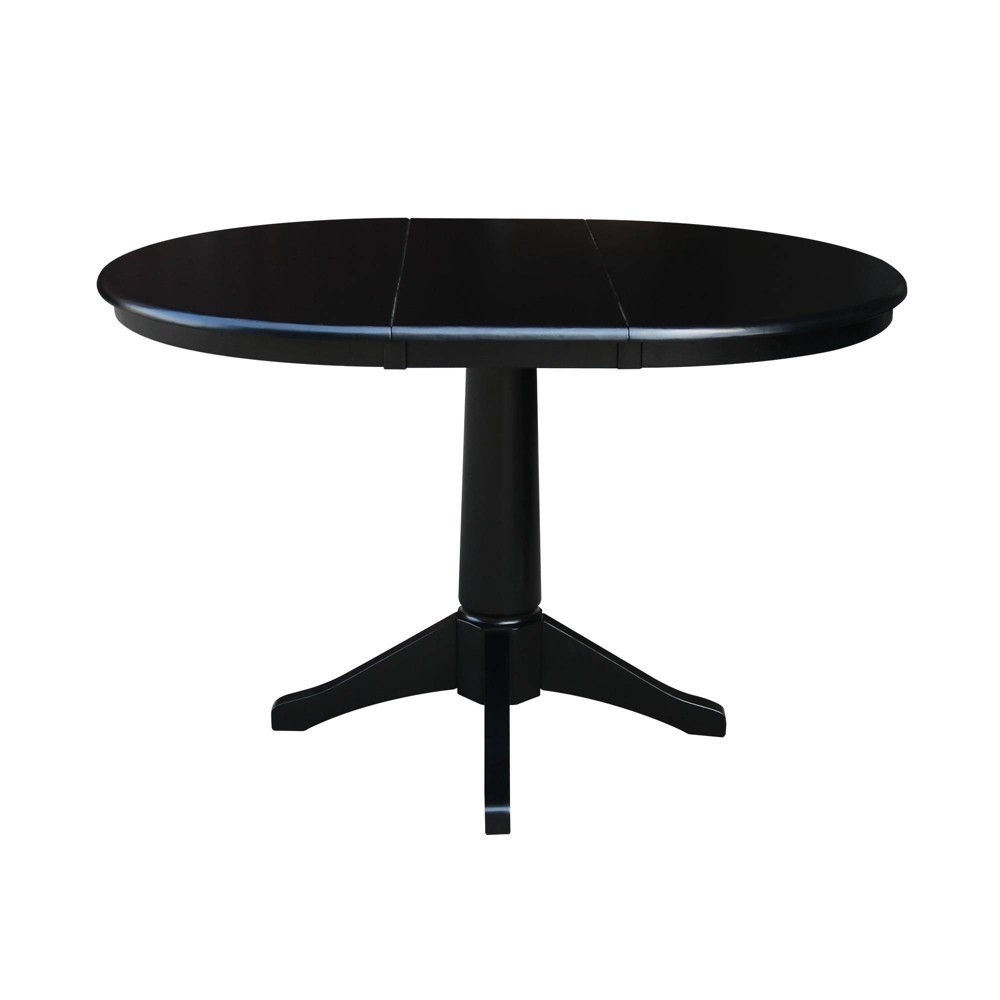 Photos - Dining Table 36" Magnolia Round Top  with 12" Leaf Black - International Co