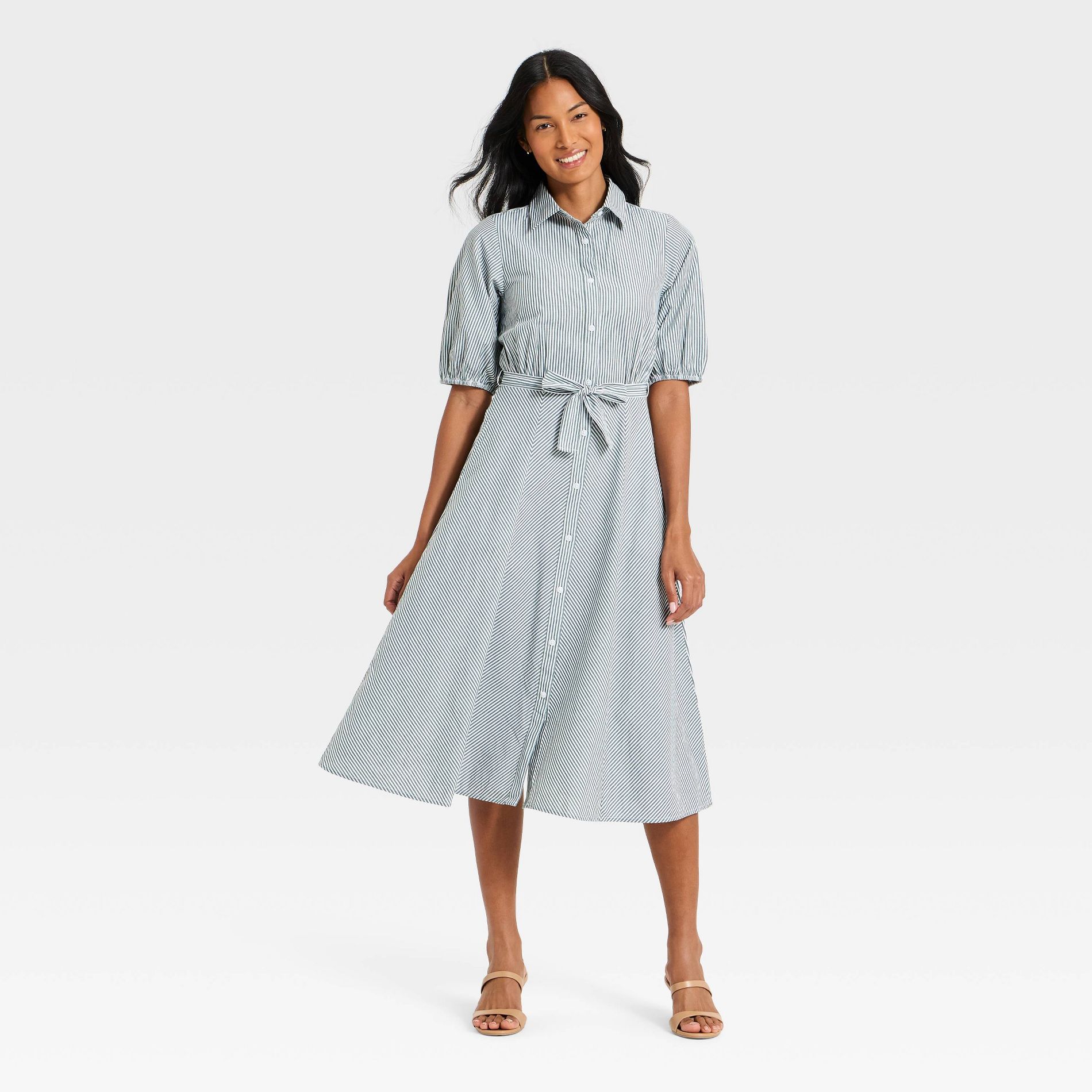 Women's Midi Button-Down Shirtdress - A New Day™