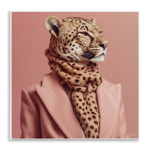 Stupell Industries Fashionable Cheetah Portrait Wall Plaque Art, 12" x 12" - 1 of 4