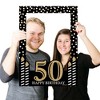 Big Dot of Happiness Adult 50th Birthday - Gold - Birthday Party Selfie Photo Booth Picture Frame & Props - Printed on Sturdy Material - 3 of 4