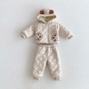 MyKids-USA Winter Infant Baby Teddy Paws Pattern Long Sleeves Coat With Thick Pants Cute Sets - 2 of 4