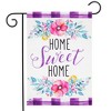 Floral Home Sweet Home Spring Burlap Garden Flag 18" x 12.5" Briarwood Lane - 2 of 4