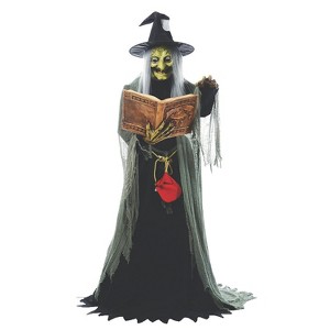 Seasonal Visions Animated Spell-Speaking Witch Halloween Decoration - 68 in - Black - 1 of 1