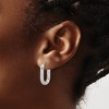 Chisel Stainless Steel Polished Elongated 3mm Hinged Hoop Earrings - 4 of 4