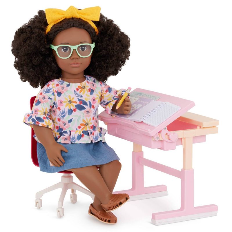 Our Generation School Dreams Modern Desk with Tilt Top Accessory Set for 18&#34; Dolls, 3 of 9