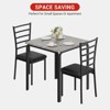 Dining Table for 2,Small Table & Chairs Set of 2,Square Dinner Table Set,with 2 Upholstered Chairs,3 Pcs Kitchen & Dining Room Sets for Small Space - 4 of 4