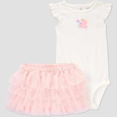 Image of Carter's Just One You® Baby Girls' Bunny Skirt Set - Pink 9M