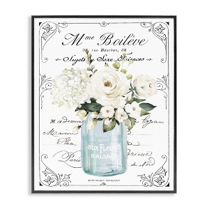 Stupell Industries Vintage Parisian Floral Bouquet White Farmhouse Flowers Framed Giclee Art, Black, 11" x 14" - 1 of 4