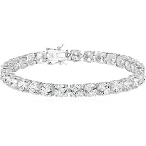 Sterling Silver Plated Tennis Bracelet, Round Cut Cubic Zirconia Stone Jewelry for Women - 1 of 4