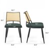 Fontoi Accent Chairs, Chairs with Rattan Backrest And Metal Frame, Natural Cane Chair Set of 2 for Living Room Kitchen, Green, 21.3"*19.3"*31.1" - 2 of 4