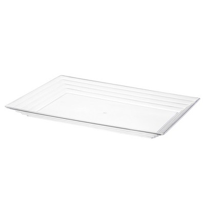 Smarty Had A Party 9" x 13" Clear Rectangular Plastic Serving Trays - 24 pcs