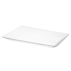 Smarty Had A Party 9" x 13" Clear Rectangular Plastic Serving Trays - 24 pcs - 1 of 4