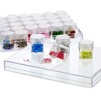Elizabeth Ward Bead Storage Solutions 82 Piece Stackable Organizer Tray  With Lid, 78 Compartments For Seed Beads, Crystals, And Craft Supplies,  Clear : Target