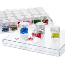 Bright Creations Clear Plastic Bead Storage Containers with 30 Jars for Diamond Painting, Arts and Crafts