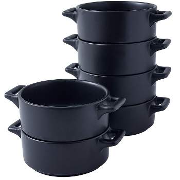 Bruntmor 6'' Ceramic Plate set - Set of 4- Black