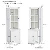 INFURNIC Decorative Storage Cabinets Tall Freestanding Pantry with Glass Door Lattice Window and Double-Action Door, White, 23.65"*24.25"*75.25" - 2 of 4