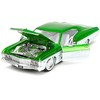 1967 Chevrolet Impala SS Green Metallic and White with White Interior "Bigtime Muscle" Series 1/24 Diecast Model Car by Jada - 2 of 4