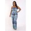 Slickblue Printed Smocked Tube Jumpsuit with Belt - Sleeveless High Waist Style, Blue/Orange, Size 1XL-3XL - 2 of 4