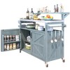 VYNXARIA K&K 53.3" Outdoor Kitchen Island: Stylish Grill Cart with Raised Shelf & Storage - 3 of 4