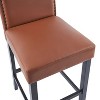 NicBex Set of 2 Upholstered Bar Stools PU Faux Leather Counter Height Bar Stools with Padded Seat for Kitchen Island, Pub - 4 of 4