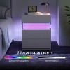 QingMoon Modern Nightstand with 3 Drawers, LED Bedside Tables, for Bedroom Living Room Bedside Furniture - 2 of 4