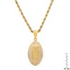 Steeltime 24" Men's 18k gold plated stainless steel and simulated diamonds american football pendant - 3 of 4