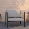 Merrick Lane Outdoor Patio Chair With Removable Fabric Cushions And Steel Frame - 2 of 4