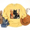 Simply Sage Market Black Cat Fall Leaves Distressed Garment Dyed Long Sleeve - 3 of 4