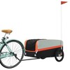 vidaXL Bike Trailer Black and Orange 99.2 lb Iron 137 x 69 x 59 cm - 3 of 4