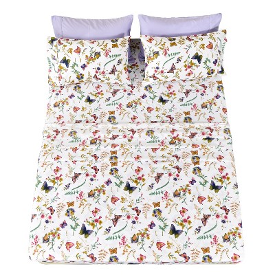 King Size Black Butterfly Microfiber Sheet Set