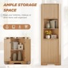 68" Tall Corner Cabinet with Doors and Open Storage Shelves, Home Space Saver - 3 of 4