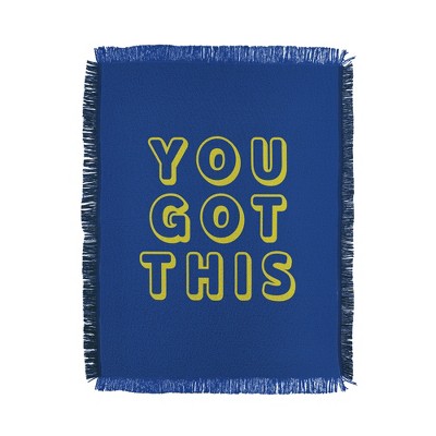 socoart You Got This Blue Woven Throw Blanket - Deny Designs