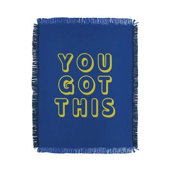 socoart You Got This Blue Woven Throw Blanket - Deny Designs