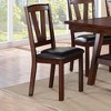 Simple Relax Set of 2 PU Upholstered Counter Height Dining Chairs in Dark Walnut and Black - 2 of 4