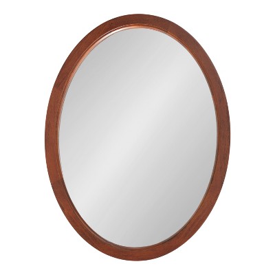 Hogan 18" x 24" Walnut Oval Wood Framed Wall Mirror