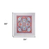 HomeRoots 88" X 84" Red Blue And White Floral Cotton Hanging Tapestry - 3 of 4