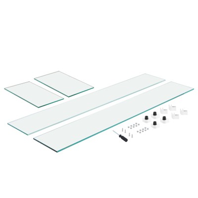 VEVOR Glass Wind Guard for Rectangular Fire Pit Table 36 x 16 x 7.5 Inch, 0.31 inch Thick and Sturdy Tempered Glass Panel, Transparent