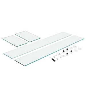 VEVOR Glass Wind Guard for Rectangular Fire Pit Table 36 x 16 x 7.5 Inch, 0.31 inch Thick and Sturdy Tempered Glass Panel, Transparent - 1 of 4