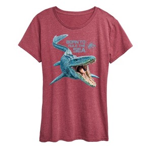 Women's - Jurassic Park - Born To Rule The Sea Short Sleeve Graphic T-Shirt - 1 of 4