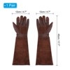 Unique Bargains Cowhide Leather Thorn Proof Rose Pruning Garden Gloves 1 Pair - 2 of 3